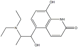 8-Hydroxy-5-(1-hydroxy-2-methyl-2-diethylaminoethyl)-2(1H)-quinolone 结构式