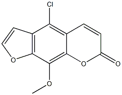 4-Chloro-9-methoxy-7H-furo[3,2-g][1]benzopyran-7-one 结构式