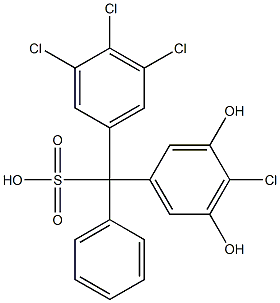 (4-Chloro-3,5-dihydroxyphenyl)(3,4,5-trichlorophenyl)phenylmethanesulfonic acid 结构式