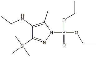 1-(Diethoxyphosphinyl)-5-methyl-4-(ethylamino)-3-(trimethylsilyl)-1H-pyrazole 结构式