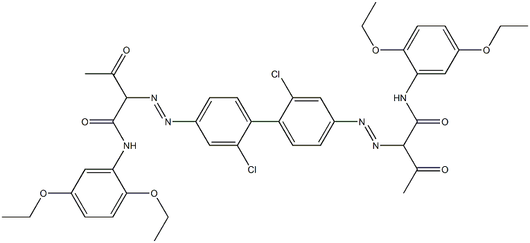 4,4'-Bis[[1-(2,5-diethoxyphenylamino)-1,3-dioxobutan-2-yl]azo]-2,2'-dichloro-1,1'-biphenyl 结构式