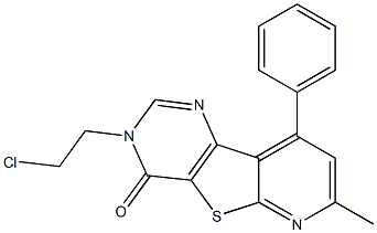 3-(2-Chloroethyl)-7-methyl-9-phenylpyrido[3',2':4,5]thieno[3,2-d]pyrimidin-4(3H)-one 结构式