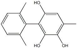 3-(2,6-Dimethylphenyl)-6-methylbenzene-1,2,4-triol 结构式