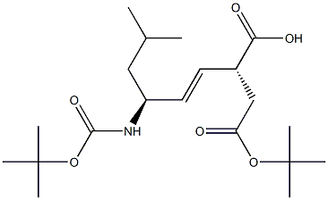 (2R)-2-[(1E,3S)-3-(tert-Butoxycarbonylamino)-5-methyl-1-hexenyl]succinic acid 4-tert-butyl ester 结构式