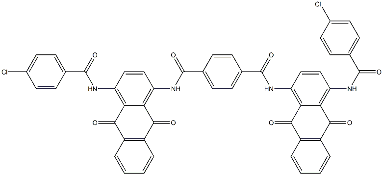 N,N'-Bis[4-(4-chlorobenzoylamino)-9,10-dihydro-9,10-dioxoanthracen-1-yl]-1,4-benzenedicarboxamide 结构式