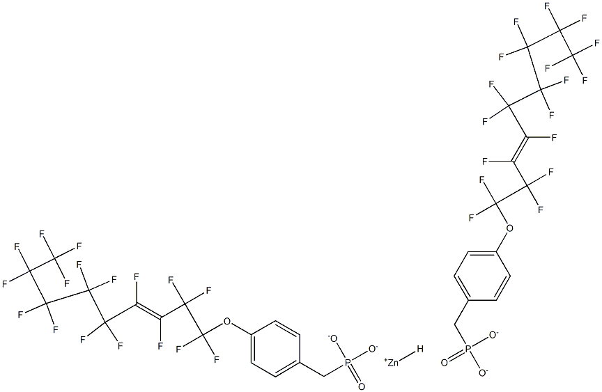 Bis[4-(heptadecafluoro-3-nonenyloxy)benzylphosphonic acid hydrogen]zinc salt 结构式