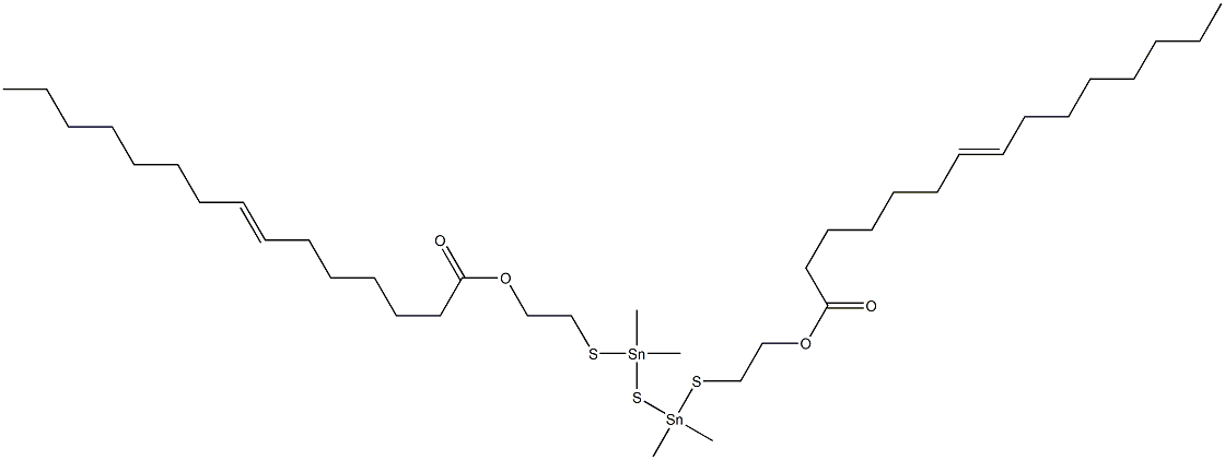 Bis[dimethyl[[2-(6-tetradecenylcarbonyloxy)ethyl]thio]stannyl] sulfide 结构式