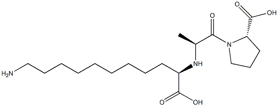 (R)-2-[[(S)-1-[[(2S)-2-Carboxypyrrolidin-1-yl]carbonyl]ethyl]amino]-11-aminoundecanoic acid 结构式