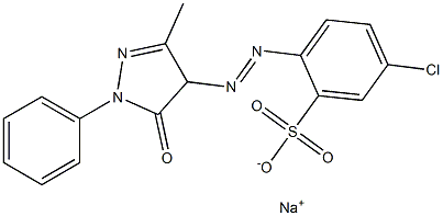2-(1-Phenyl-3-methyl-5-oxo-4,5-dihydro-1H-pyrazol-4-yl)azo-5-chlorobenzenesulfonic acid sodium salt 结构式