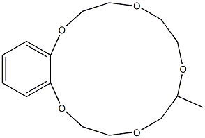 2,3,5,6,8,9,11,12-Octahydro-6-methyl-1,4,7,10,13-benzopentaoxacyclopentadecin 结构式
