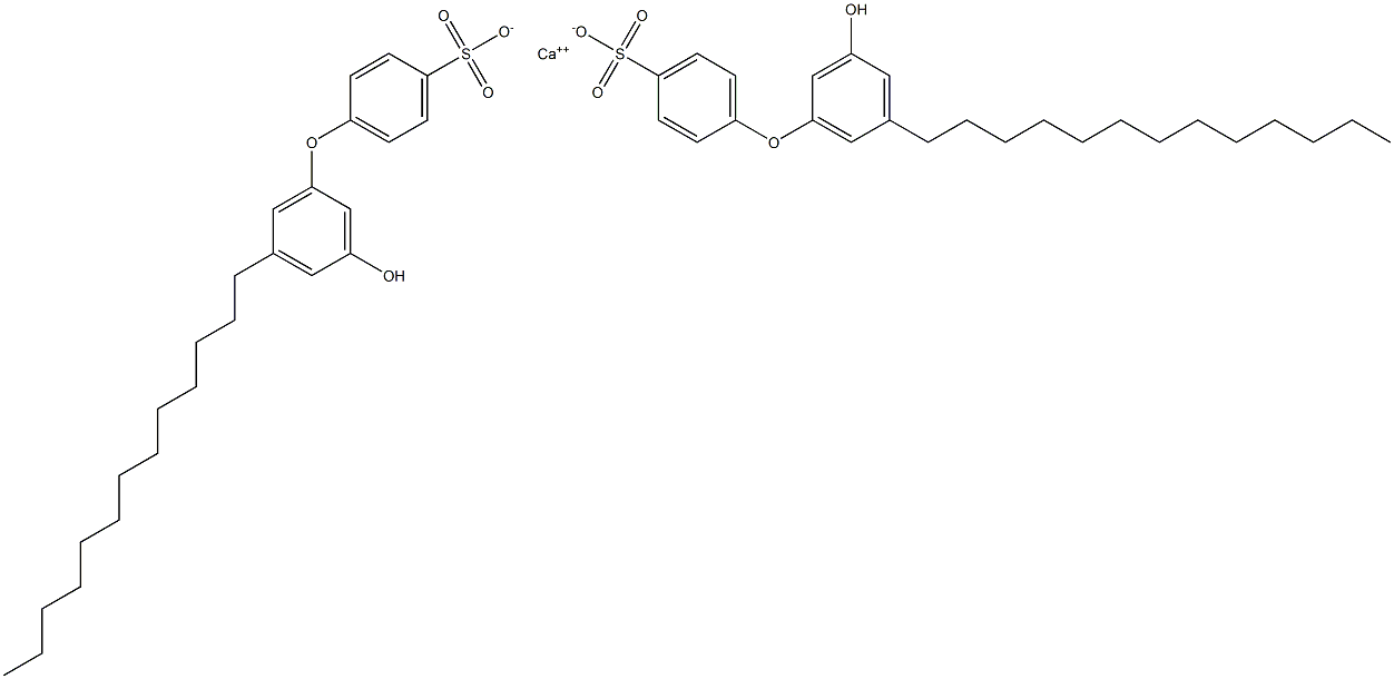 Bis(3'-hydroxy-5'-tridecyl[oxybisbenzene]-4-sulfonic acid)calcium salt 结构式