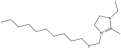 1-Ethyl-2-methyl-3-[(decylthio)methyl]-4,5-dihydro-1H-imidazol-3-ium 结构式