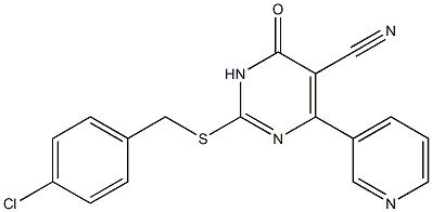 6-(3-Pyridinyl)-5-cyano-2-(4-chlorobenzyl)thiopyrimidin-4(3H)-one 结构式