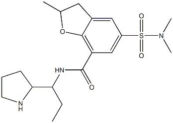 2,3-Dihydro-2-methyl-5-(dimethylaminosulfonyl)-N-[1-ethyl-2-pyrrolidinylmethyl]benzofuran-7-carboxamide 结构式