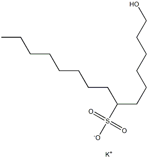 1-Hydroxypentadecane-7-sulfonic acid potassium salt 结构式