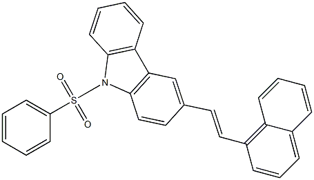 3-[2-(1-Naphthalenyl)ethenyl]-9-phenylsulfonyl-9H-carbazole 结构式