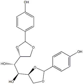 1-O,2-O:5-O,6-O-Bis(4-hydroxybenzylidene)-D-glucitol 结构式