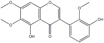 3',5-Dihydroxy-2',6,7-trimethoxyisoflavone 结构式