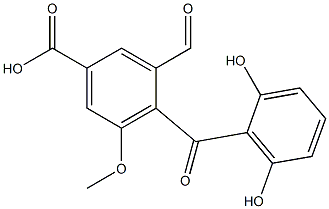 3-Formyl-5-methoxy-4-(2,6-dihydroxybenzoyl)benzoic acid 结构式