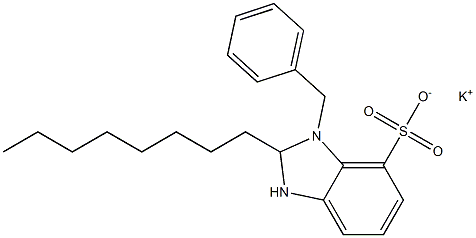 1-Benzyl-2,3-dihydro-2-octyl-1H-benzimidazole-7-sulfonic acid potassium salt 结构式