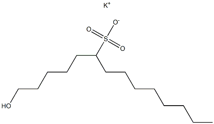 1-Hydroxytetradecane-6-sulfonic acid potassium salt 结构式