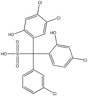 (3-Chlorophenyl)(4-chloro-2-hydroxyphenyl)(3,4-dichloro-6-hydroxyphenyl)methanesulfonic acid 结构式