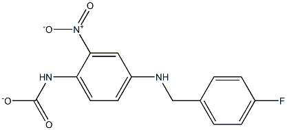 (4-((4-氟苄基)氨基)-2-硝基苯)氨基甲酸乙酯 结构式