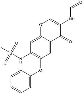 N-(4-氧代-3-甲酰氨基-6-苯氧基-4H-1-苯并吡喃-7-基)甲磺酰胺 结构式