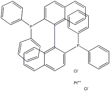 [(R)-(+)-2,2'-双(二苯基膦)-1,1'-联萘]二氯化铂 结构式