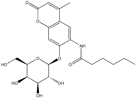 6-Hexanoylamino-4-methylumbelliferyl b-D-galactopyranoside 结构式