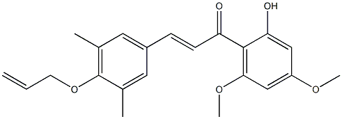 (E)-3-(4-(allyloxy)-3,5-dimethylphenyl)-1-(2-hydroxy-4,6-dimethoxyphenyl)prop-2-en-1-one 结构式