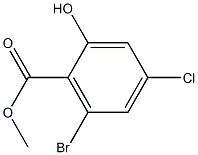 2-羟基-4-氯-6-溴苯甲酸甲酯 结构式