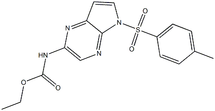 (5-甲苯磺酰-5H-吡咯[2,3-B]吡嗪-2-基)氨基甲酸乙酯 结构式
