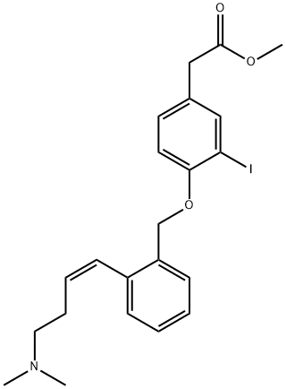 (Z)-[4-[2-(4-Dimethylaminobut-1-enyl)benzyloxy]-3-iodophenyl]acetic Acid Methyl Ester 结构式