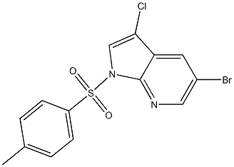 5-Bromo-3-chloro-1-(toluene-4-sulfonyl)-1H-pyrrolo[2,3-b]pyridine 结构式