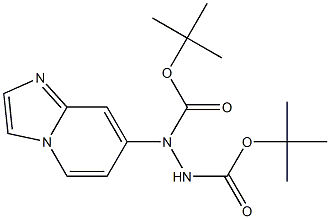 di-tert-butyl 1-(imidazo[1,2-a]pyridin-7-yl)hydrazine-1,2-dicarboxylate 结构式