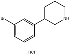 3-(3-BROMOPHENYL)PIPERIDINE HYDROCHLORIDE 结构式