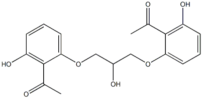 1,3-双(2-乙酰-3-羟基苯氧基)-2-丙醇 结构式