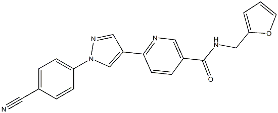 6-[1-(4-CYANOPHENYL)-1H-PYRAZOL-4-YL]-N-(2-FURYLMETHYL)NICOTINAMIDE 结构式