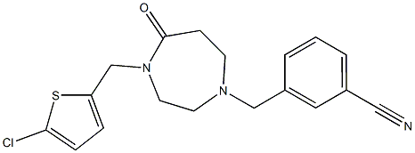 3-((4-[(5-CHLORO-2-THIENYL)METHYL]-5-OXO-1,4-DIAZEPAN-1-YL)METHYL)BENZONITRILE 结构式