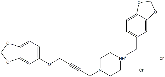 1-(1,3-BENZODIOXOL-5-YLMETHYL)-4-[4-(1,3-BENZODIOXOL-5-YLOXY)-2-BUTYNYL]PIPERAZINIUM DICHLORIDE 结构式