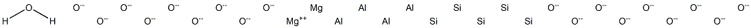 Dimagnesium tetraaluminum pentasilicon octadecaoxide monohydrate 结构式