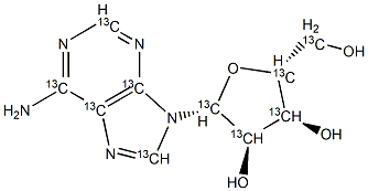 Adenosine-13C10 结构式