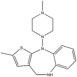 2-甲基-10-(4-甲基-1-哌嗪基)-4H-噻吩并[2,3-B][1,5]苯并二氮杂 结构式