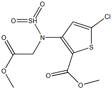 5-氯-N-(甲氧羰基甲基)-3-磺酰胺基-2-噻吩甲酸甲酯 结构式