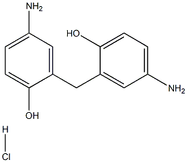 双-(5-氨基-2-羟基苯基)甲烷盐酸盐 结构式