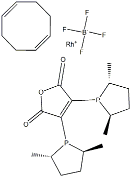 (+)-2,3-Bis[(2S,5S)-2,5-dimethylphospholanyl]maleicanhydride(1,5-cyclooctadiene)rhodium(I)tetrafluoroborate,98%[catASiumM(S)Rh] 结构式
