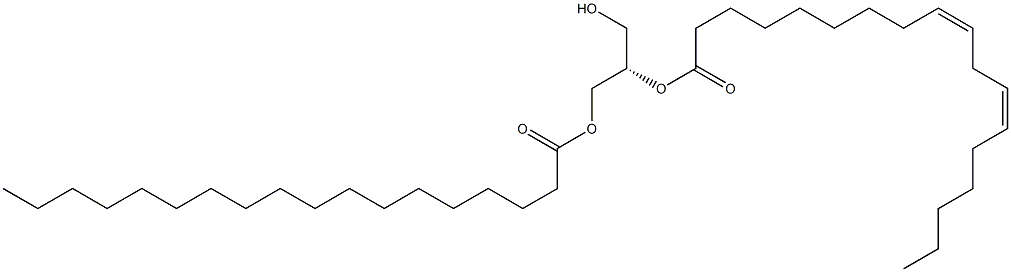 1-octadecanoyl-2-(9Z,12Z-octadecadienoyl)-sn-glycerol 结构式