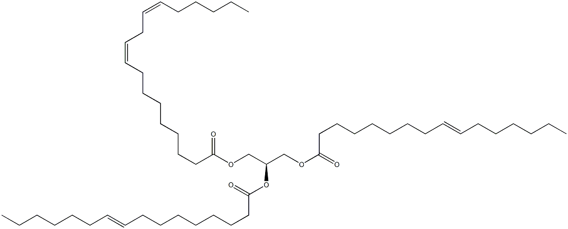 1,2-di-(9Z-hexadecenoyl)-3-(9Z,12Z-octadecadienoyl)-sn-glycerol 结构式