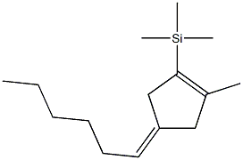 1-Cyclopentene, 4-hexylidene-2-methyl-1-(trimethylsilyl)- 结构式